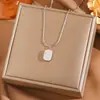 Venda quente transfronteiriça requintada corrente de clavícula em aço titânio banhada a ouro 18K real para feminina joia de rede ins não desbota
