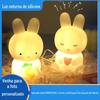 Luzes de Silicone Personalizadas com Fotos, Luzes de Ambiente para Dormir Personalizadas para Crianças, Luzes de Toque de Borracha Macia de Coelho de Desenho Animado, Personalizadas