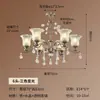 Lámpara de araña de lujo ligero estilo francés para sala de estar, lámpara de cristal estilo americano, lámpara retro minimalista estilo europeo para comedor, lámpara estilo japonés de mediados de siglo para dormitorio principal