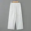 Especial2026 Tallas Grandes Mujer Verano Nuevo Simple Versátil Adelgazante Ligero Tencel Lino Pantalones Curvos 0493