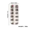 Joyería para Uñas Base Dorada Diamante de Color Punta Diamantada Caja de 12 Compartimentos Tamaño Mixto Decoración de Uñas Destellante Exclusivo para Salón de Uñas