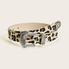 Cinturón Estilo Retro Americano Leopardo Estilo Chica Caliente para Mujer Diseño de Metal Tallado Cinturón con Falda Jeans con Decoración