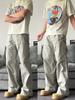 Estilo Americano High Street Moda Limpa Corte Reto Solto Cintura Alta Verão Leve Versátil Casual Primavera e Outono Calça Parachute