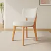 Cadeira de Jantar em Madeira Maciça para Uso Doméstico, Cadeira Moderna Estilo Creme com Almofada Macia, Banqueta de Jantar, Cadeira para Reuniões de Hotel, Cadeira de Jantar de Luxo Leve com Encosto, Cadeira Infantil