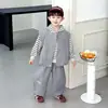 Conjunto de Primavera para Meninos com Conjunto de Três Peças Listrado com Capuz, Novo Estilo Coreano 2026, Conjunto Esportivo Infantil Estiloso, Roupas de Bebê para Exportação