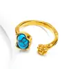 Nuevo Anillo de Zirconia de Temperamento de Lujo Ligero Transfronterizo Europeo y Americano Alto Sentimiento para Mujer Acero de Titanio Oro de 18k Anillo Abierto Venta Directa
