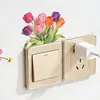 Fun-Kg215 Acuarela Tulipán Brillante Dormitorio Sala de Estar Entrada Interruptor Pegatina Decoración Embellecimiento Autoadhesivo Removible