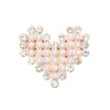 Nova Joia de Liga de Zinco com Coração de Diamante Quadrado Suporte de Airbag com Material de Diamante Pérola Furo Sapatos Acessórios DIY