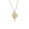 Collar de corazón con borla estilo palacio retro, que irradia una vibra lujosa y moderna, con un diseño único y creativo, convirtiéndolo en un accesorio versátil y exquisito