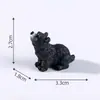 Paisaje en Miniatura Realista de Pie Oso Negro Grande Muñeco Lindo Gránulos Jardín Paisajismo DIY Accesorios Decorativos Mini Adornos Pequeños