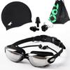 Set de Gafas de Natación Gafas de Natación para Adultos Impermeables y Antivaho Gafas de Natación de Alta Definición Equipo de Natación Gorro de Natación de Silicona Se Puede Enviar en Nombre de