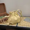 Bolso con Cordón de Color Caramelo de Moda para Mujer Moda Primavera/Verano 2021 Bolso de Hombro Sencillo Bolso Cruzado de Color Sólido Estilo Nube