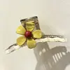 Pinza para el pelo de verano estilo ins con bloques de color para mujer, pasador lindo de lunares japoneses para niña, pinza de tiburón grande para recogidos.