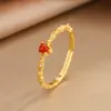 Anel de Prata S925 com Ágata Vermelha Natural do Sul Inlaid para Mulheres, Moderno e Elegante, Pequeno Anel Coreano Dongdaemun