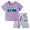 Camiseta infantil de verano 2023, nueva ropa infantil de comercio exterior, pantalones de manga corta de algodón coreano para niños, traje de dos piezas