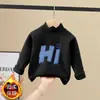 Camiseta Base de Forro Polar con Cuello Medio para Niños 2026 Nuevo Estilo Camiseta Casual Infantil Otoño/Invierno Top de Manga Larga Cálido para Niños