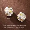 Plata 925 Chapada en Oro Patrón de Meteorito Amarillo Cuenta de la Fortuna Ovni Cuentas Sueltas para Hacer Joyería Accesorios DIY