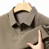 Nueva Camiseta de Manga Larga para Hombre Otoño/Invierno Falsa de Dos Piezas Casual de Alta Gama Camisa Polo a Cuadros Capa Base