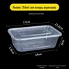 Caixa de almoço descartável transparente preta espessada Redonda Quadrada caixa de fast food tigela de embalagem caixa de embalagem para viagem refeição descartável