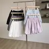 Nueva Falda Casual de Estilo Coreano Otoño/Invierno 2026 Color Sólido Versátil Anti-Exposición Línea A con Cintura Alta Elástica