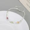 Caraini plata s925 estilo frío cuentas redondas pulsera de esmalte de bambú plata esterlina estilo ins pulsera de cuentas al por mayor