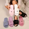 Nuevas Pantuflas Peludas de Moda de Alta Gama con Decoración de Corazón para Mujer, Punta Abierta, Suaves, Cómodas, Suela Suave, Pantuflas Ligeras de Algodón