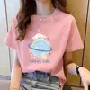 Camiseta de Manga Corta de Algodón Puro para Mujer 2025 Nuevo Diseño Casual Holgada de Media Manga Camiseta Básica