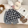 Camisa Xadrez Retrô para Bebês e Crianças Pequenas, Camisa Retrô Estilo Floresta para Bebês na Primavera e Outono, Roupa de Primavera para Crianças Pequenas, Jaqueta Casual
