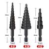 Venta caliente transfronteriza 3-12/4-12/4-20mm acero de alta velocidad nitrurado negro/chapado en titanio broca escalonada pequeña de tres piezas