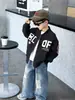 Q083 Chaqueta de Béisbol para Niños, Nuevo Estilo Primavera y Otoño, Atuendo de Bebé de Moda, Chaqueta Blanca para Niños para Otoño