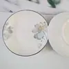 Conjunto de Tigelas e Pratos Cerâmicos com Padrão de Pedra, Moderno e Simples, para Uso Doméstico, Novo Modelo 2025, Cor Sob Esmalte, Tigelas e Pratos de Alto Valor Estético, Atacado de Louças