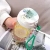 Taza de oficina de vidrio resistente a altas temperaturas para mujer, taza de té, taza de doble uso con pajilla, taza de bebida directa, taza de regalo, imprime imagen texto lo