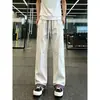 Pantalones casuales versátiles de corte recto estilo americano para hombre, nuevos de verano vintage modernos de alta calle color block holgados de pierna recta acampanados