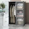 Armario sencillo, adecuado para dormitorios del hogar, fácil de montar, armario de almacenamiento para apartamentos de alquiler, armario de tela, pequeño armario de almacenamiento para dormitorios, resistente y duradero