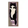 Alfombra de Rayas de Animales de Dibujos Animados, Manta para Mesita de Noche de Dormitorio, Tapete para Mesa de Centro de Sala de Estar de Gatito, Alfombra de Piso Resistente a Manchas y Fácil de Cuidar de Imitación de Cachemira