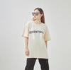 Fog Silicone Estampada Linha Dupla Essenciais Peito Camiseta de Manga Curta com Letras Tendência de Verão Europeia e Americana Solta High Street Masculina