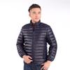 Chaqueta de Algodón de Invierno 2023 para Hombre, Estilo Corto Elegante, Cuello Alto, Corte Delgado, Chaqueta Acolchada de Algodón con Plumas, Abrigo Estilo Coreano, Azul Real y Negro