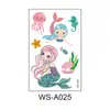 Adesivos de tatuagem de sereia à prova d'água e suor para além das fronteiras, adesivos de desenho animado infantil com tema de festa dos sonhos e princesa, conjunto