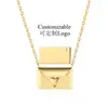 Collar de Plata de Ley S925 con Forma de Sobre para Mujer, Diseño de Nicho con Letras Grabadas, Creativo Collar con Colgante de Sobre de Carta de Amor