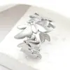 Anel Aberto em Aço Inoxidável Estilo Europeu e Americano Banhado a Ouro 18K Anel de Personalidade Versátil Anel Simples de Aço Titânio Joias Atacado