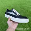 Rqrok Obxcdhs Tenis de Piel de Becerro Caña Baja Estilo Air Force One Punta Redonda Tacón Plano Zapatos de Moda