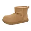 Botas de neve quentes e antiderrapantes para mulheres, novo estilo de inverno 2026, forradas com fleece e espessadas, botas de algodão estilo Birkenstock com sola grossa para mulheres