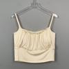 Camisola Sexy Corta Estilo Ju con Bordes Fruncidos para Venta al por Mayor Transfronteriza, Adecuada como Prenda Exterior, Top Corto para Verano