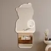 Pegatina de Pared Espejo Suave Acrílico Autoadhesiva Espejo de Cuerpo Entero para Vestidor Espejo para Ropa Pegatina Oso Pequeño Nube Superficie de Espejo Pasta de Pared