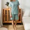 Camiseta Japonesa de Cor Pura sem Estampa Camiseta de Algodão de Boa Qualidade Terno de Shorts de Verão Terno de Algodão Puro Roupa de Casa t Casal