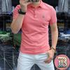 ¡La moda sencilla no discrimina! Polo de manga corta para hombre verde claro cómodo transpirable algodón perla camiseta de media manga para hombre