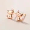 Brincos de Gato Yinzhen para Mulheres Brincos de Prata Esterlina S925 Pequenos Mini Animais Doces Pequenos Frescos e Fofos Brincos de Estudante