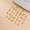 Eloch Argola de Orelha de Prata S925 com 26 Letras e Diamante Fivela de Orelha Coreana Simples Personalidade Temperamento Pingente Único Feminino D9558