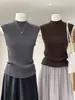 Chal de punto sin mangas de alta gama, nicho, exquisito, con textura de cuerda retorcida, top suave, amigable con la piel, elástico para mujer