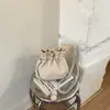 Bolso con Cordón de Color Caramelo de Moda para Mujer 2026 Primavera Nueva Moda Bolso de Hombro Simple Color Sólido Bolso Cruzado de Alto Valor